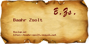 Baahr Zsolt névjegykártya