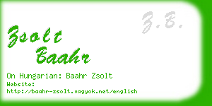 zsolt baahr business card